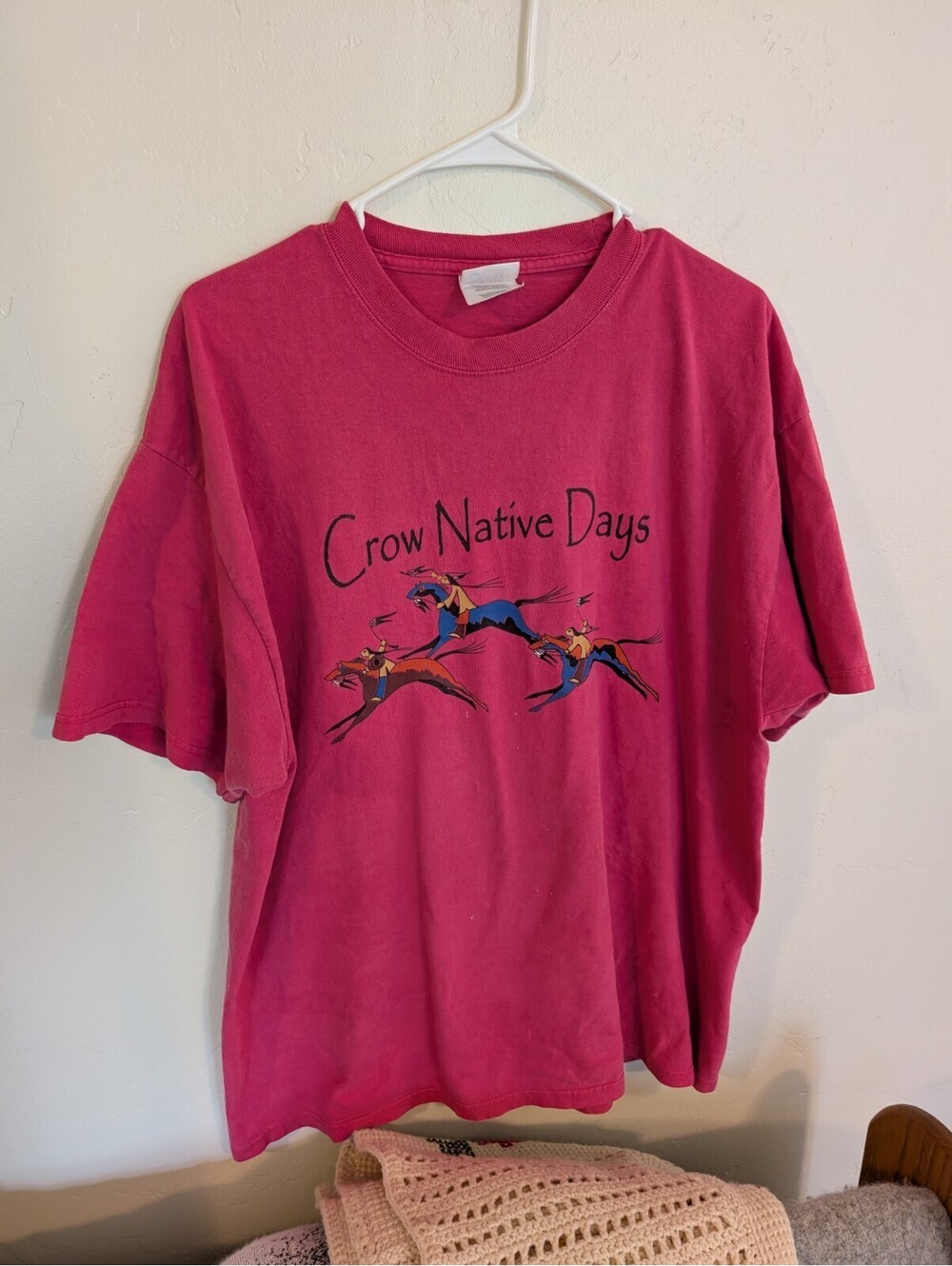 Vintage Crow Native Days T-Shirt Montana Native American Horse Riders Sz XL